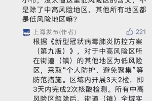 “上海2地调整为高风险区” 上海高风险了吗？