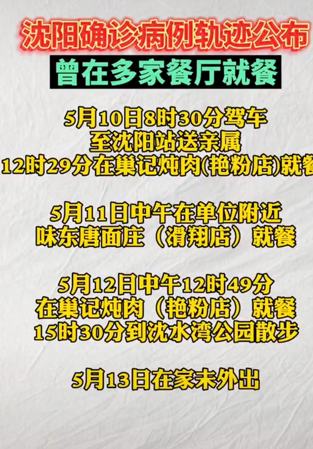 “沈阳疫情最新消息今天新增病例	” 沈阳疫情最新消息今天新增病例轨迹？-第1张图片
