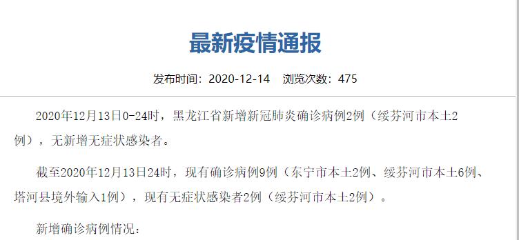 黑龙江新增本土确诊15例,黑龙江新增5例本土病例轨迹-第1张图片